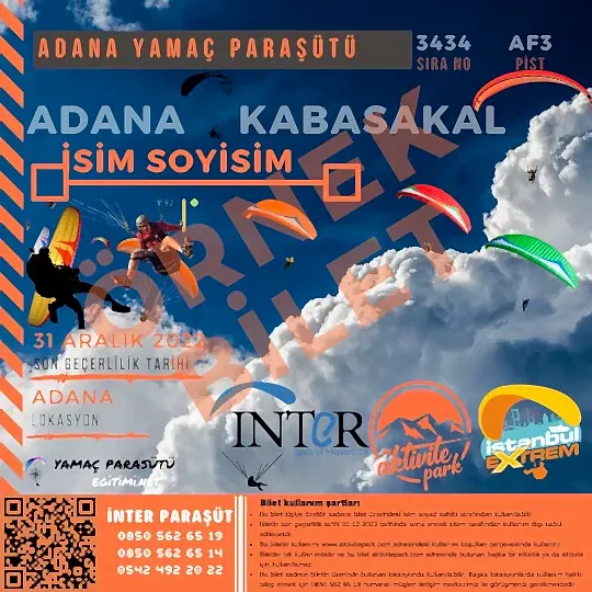 Adana Yamaç Paraşütü